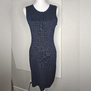 Brooks Brothers Navy Sleeveless Knit Sheath Dress Size Small Classic Workwear